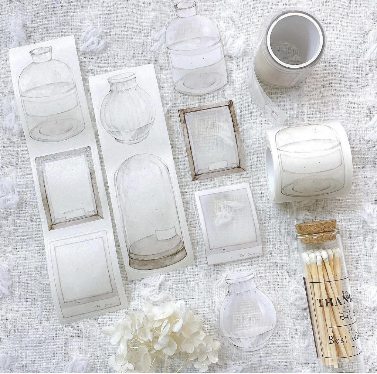 Lentiggini Tea Vinatge Bottle Plant Floral Washi PET Tape Planner fai da te Card Making Scrapbooking Plan adesivo decorativo