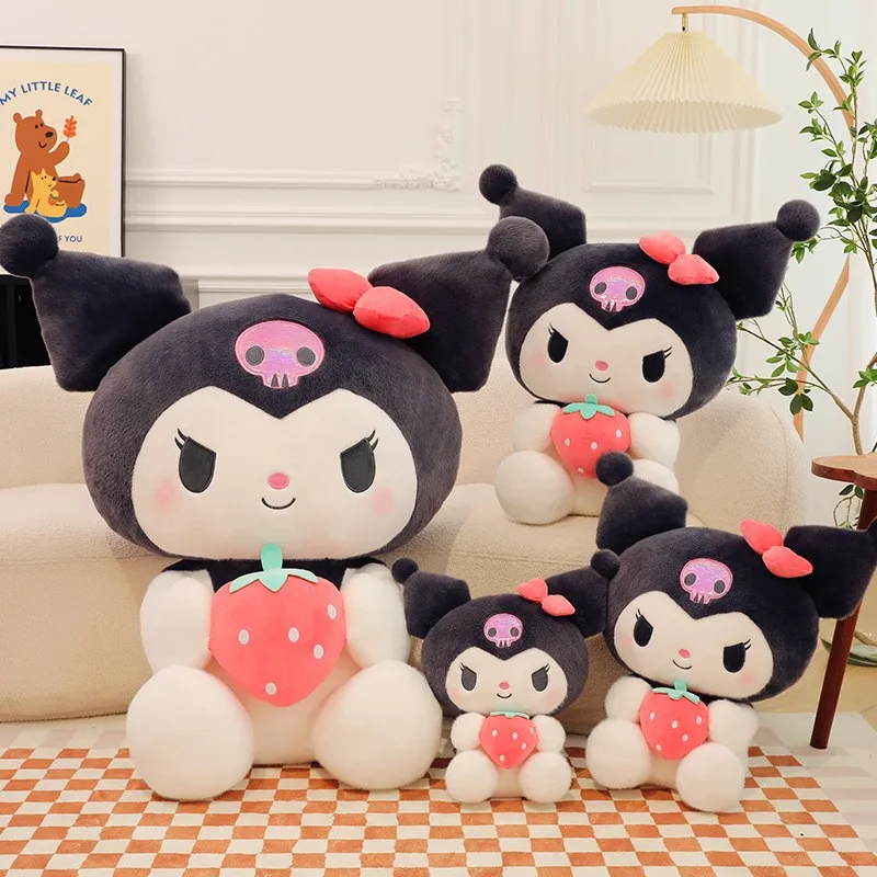 32-25cm Sanrio Strawberry Kuromi Pillow Plush Toy Soft Stuffed Animal Toys Strawberry Melody Doll Toys For Girls  Children Gifts