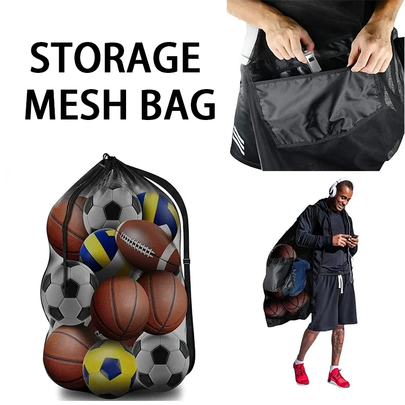 Saco de bola de basquete de futebol saco de armazenamento de tênis vôlei saco de armazenamento de esportes ombro único fácil de transportar