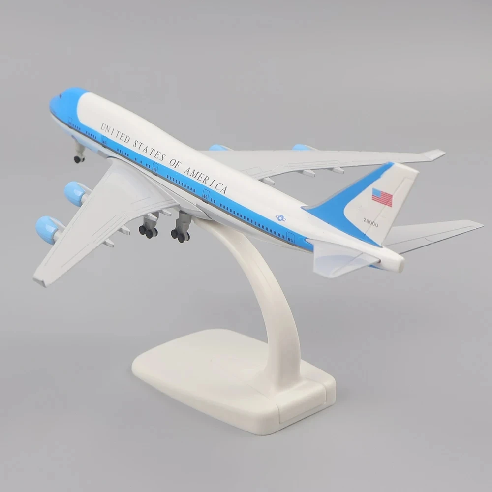 20cm  Airplane for Air Force One Airlines 747 Metal Scale Aircraft with Stand Landing Geer Base Authentic Collectible Gift