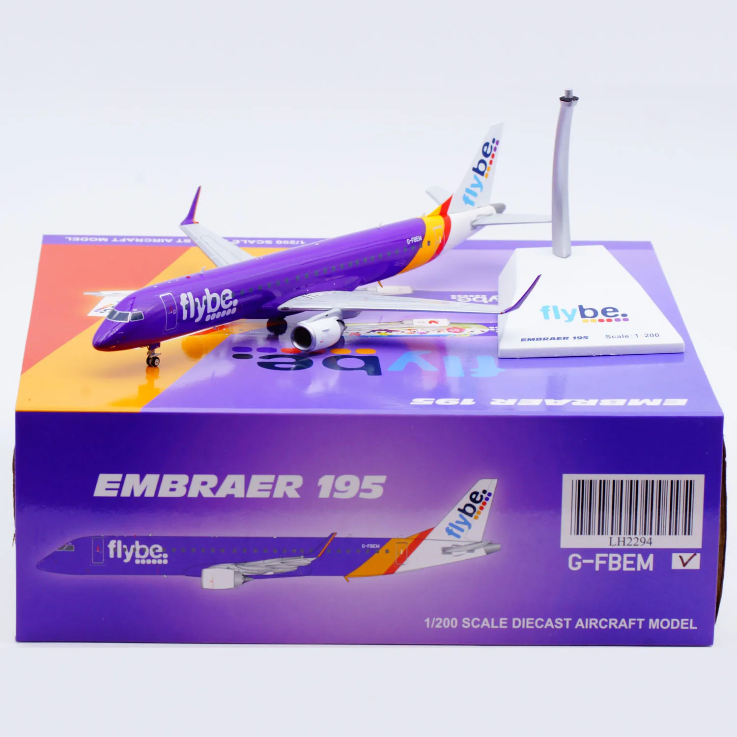 

LH2294 Alloy Collectible Plane Gift JC Wings 1:200 Flybe Airlines Embraer ERJ-195LR Diecast Aircraft Jet Model G-FBEM