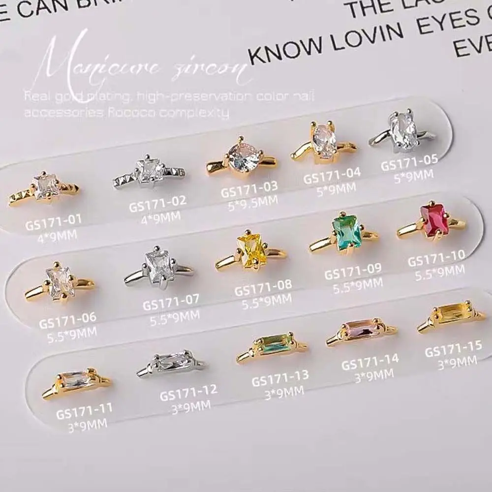 Nail Jewelry Zircon Silver/Gold Crystal Nail Ornaments Ring Nail Charms Nail Rhinestone Zircon Jewelry Nail Art Decorations