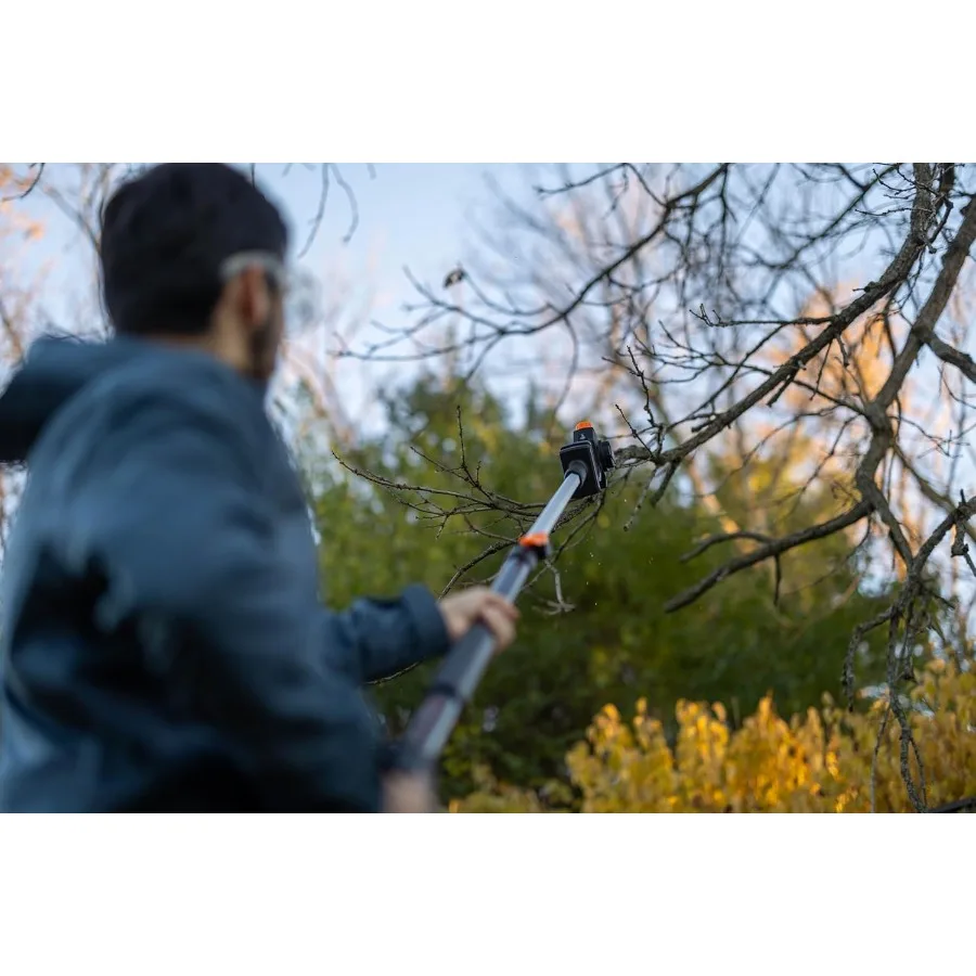 منشار وقطب لاسلكي 2 في 1 6 بوصة بحد أقصى 20 فولت مع تصل إلى 12.3 قدم مثالي لتقليم الأشجار وقوة قطع الفروع