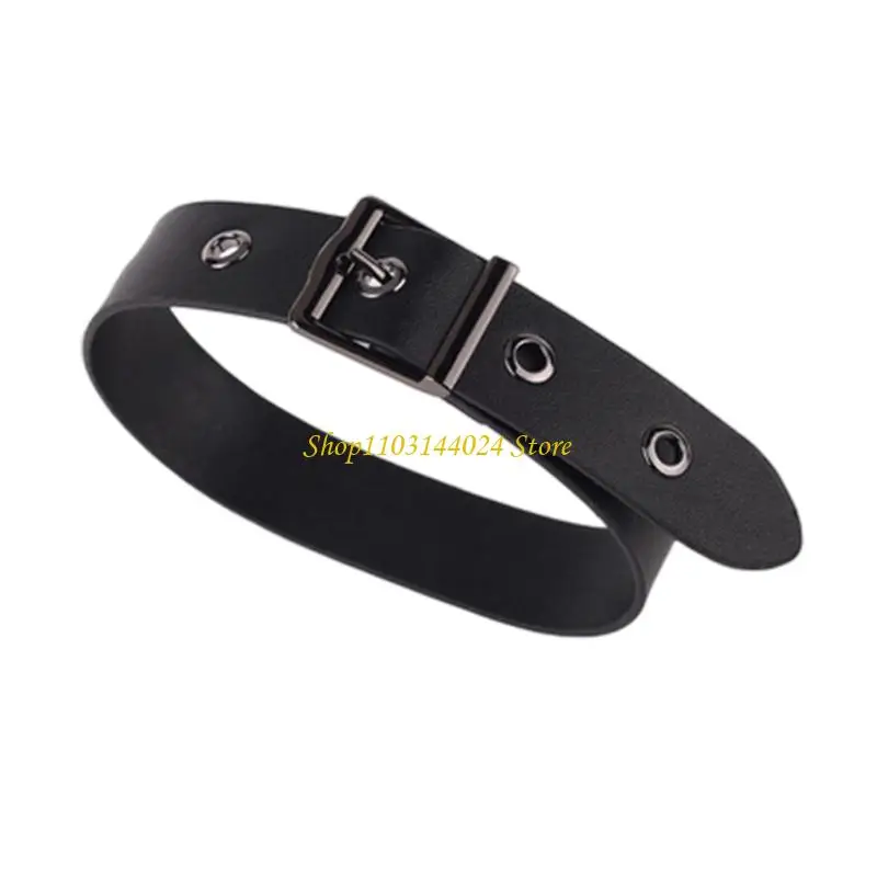 N5KE Shirt Sleeve Holders PU Belt Metal Armbands Locking PU Sleeve Holder