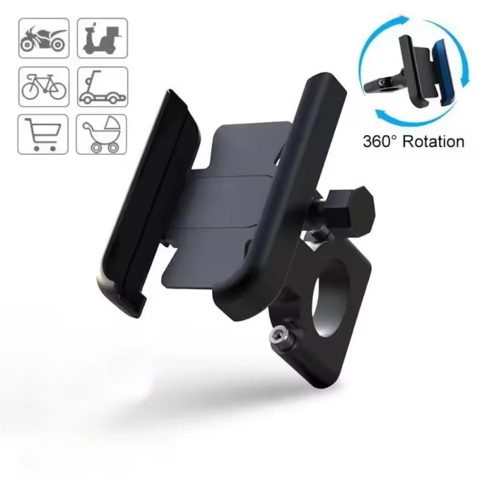 Motorcycle Bicycle Phone Holder Aluminum Gps Bracket Cellphone Stand Moto Rearview Mirror Handlebar Mount For 4-7 Inch Phone
