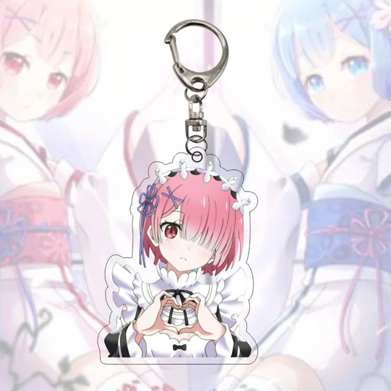 Re: Leben in einer anderen Welt als Null Ram Rem Schlüssel anhänger Emilia Anhänger Beatrice Schlüssel ringe Natsuki Subaru Tasche Zubehör – Detail 9