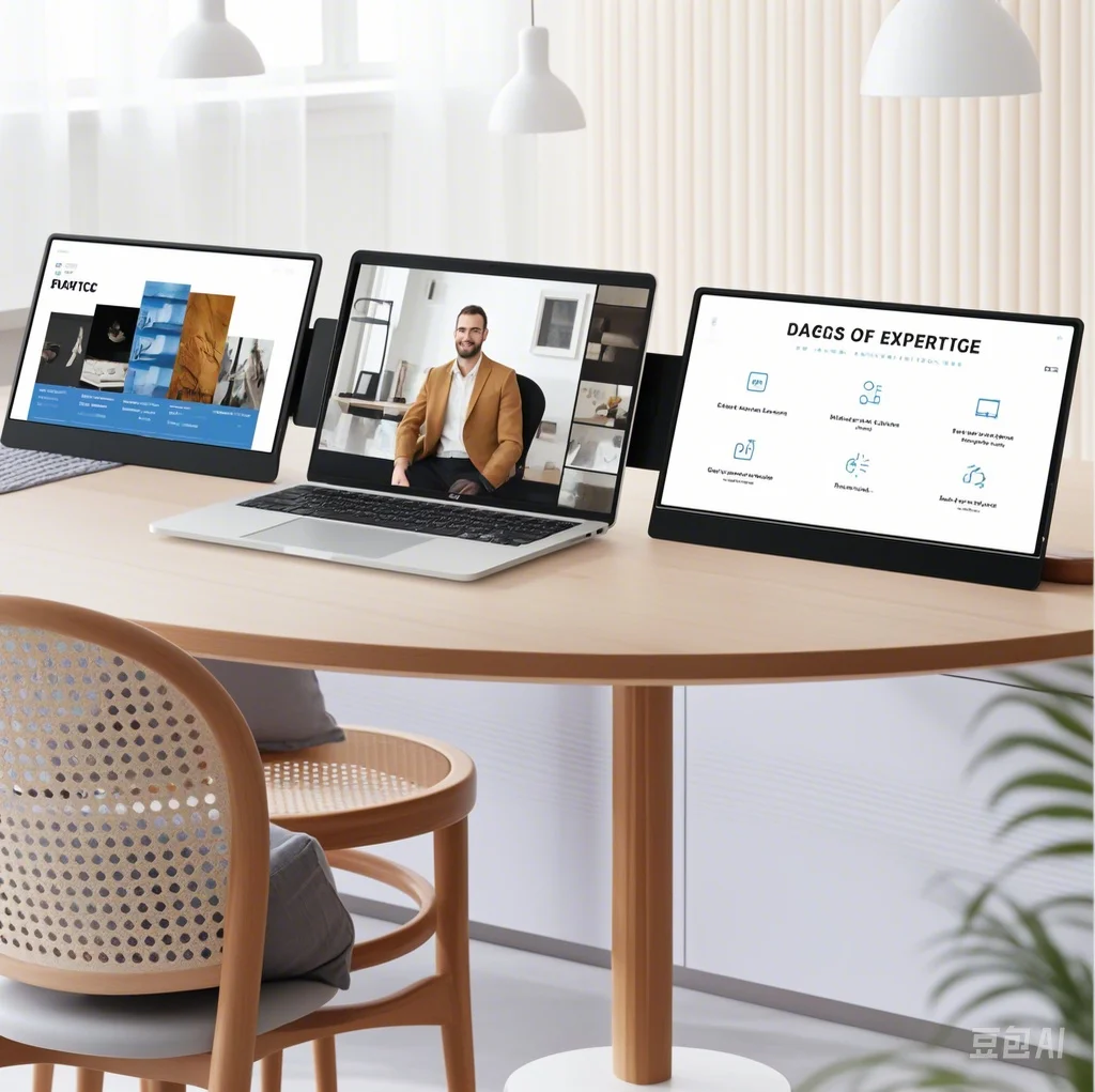 Display 14 Inch Laptop Screen Extender 16:10 Portable Monitor with Dual IPS LCD Display for windows and MacBook