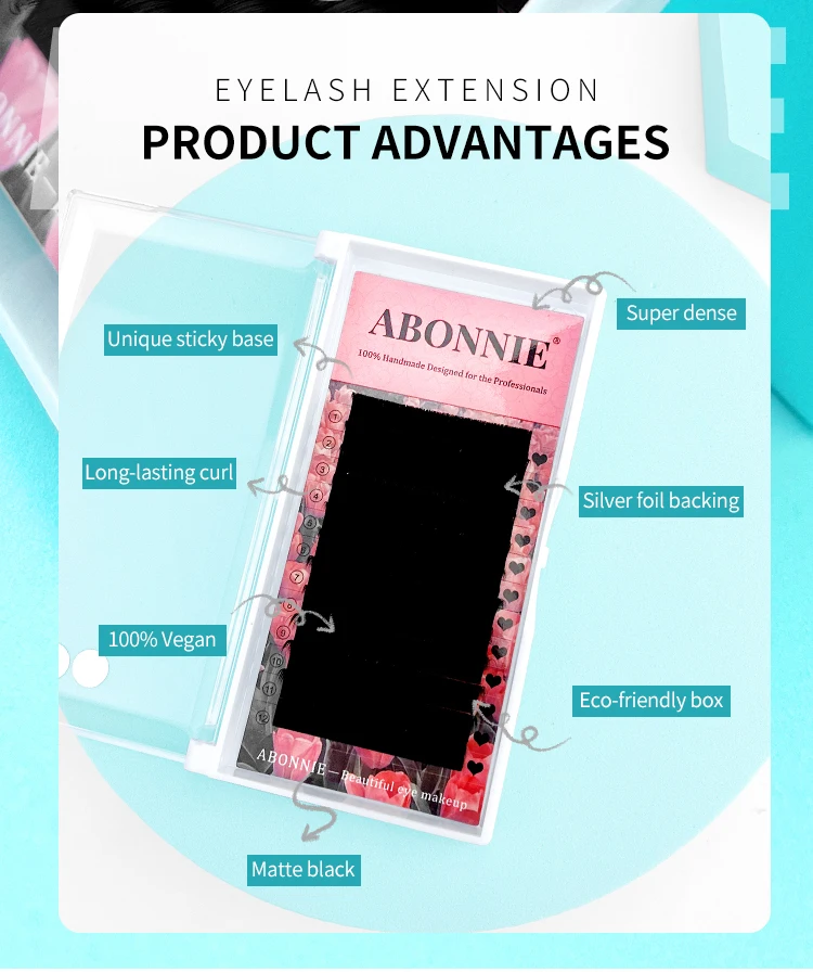 Abonnie M L Curl Auto Fanning Cashmere Wimpernverlängerungen Easy Fan Falsche Wimpern Mega-Volumen Wimpern-Tray – Detail 3