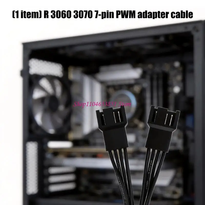 7Pin GPU Fan Splitter Wire with Two 4Pin Fan Ends, Video Card Cable for 3060 3070 3080 Ti 3090 Cooling Service, Repair Work and