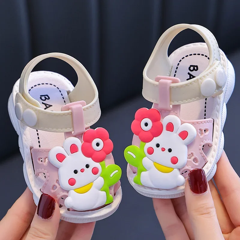 Summer Aged 0-3 Cute Cartoon Baby Shoes For Boys Girl Non-Slip Soft-Soled Children Toddler Indoor Kids Sandals With Covered Toes