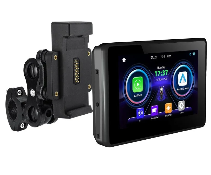【5.0】HD Motorcycle Navigation Carplay ，Optional DVR，Quick-release bracket