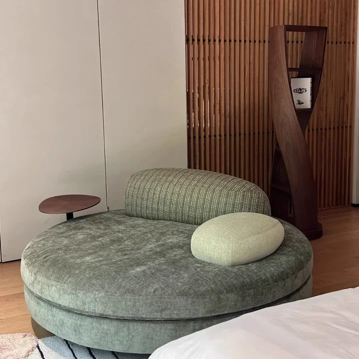Italian minimalist designer avocado fabric sofa villa large flat pebble special-shaped module combination sofa