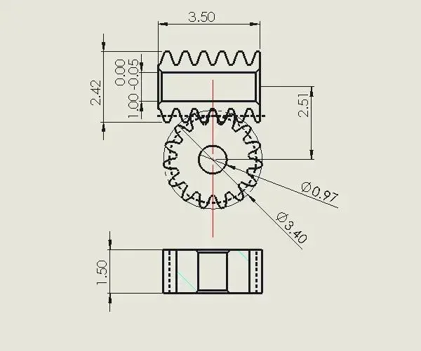 1/87 Static Modify Gear 15T Micro Worm Gear M0.2 Module Gear