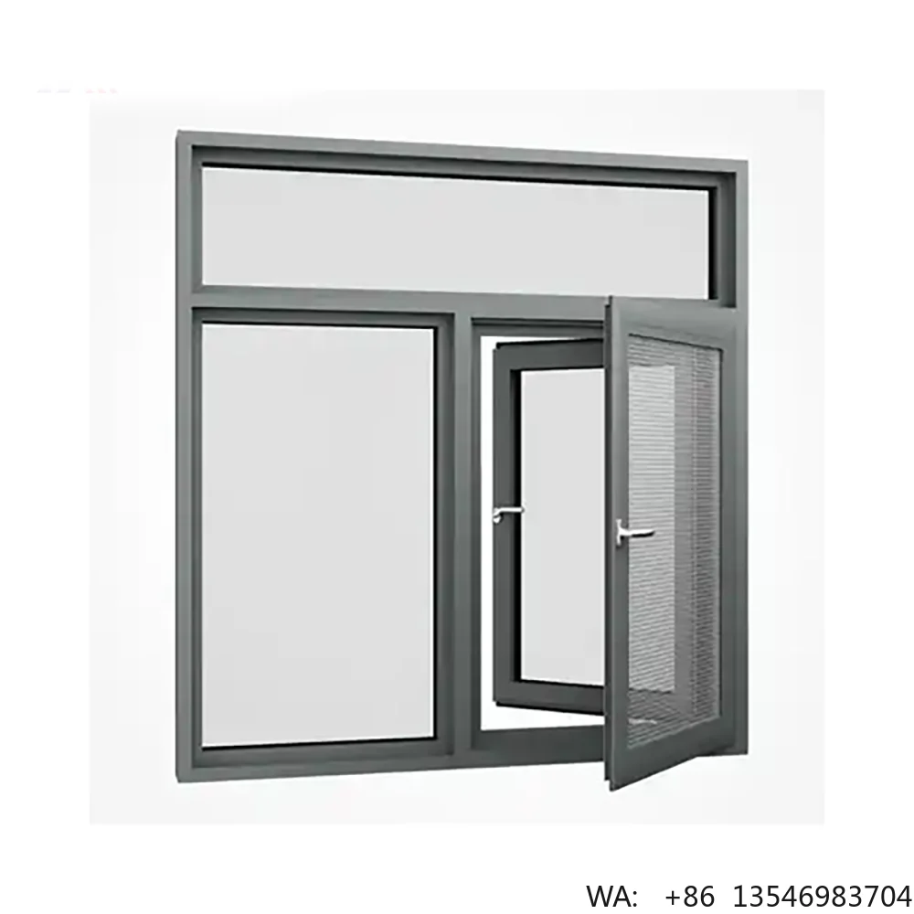 Factory Price Modern Aluminum Casement Window with Double Pane Tempered Glass Soundproof & Heat Insulation for Apartment Frames