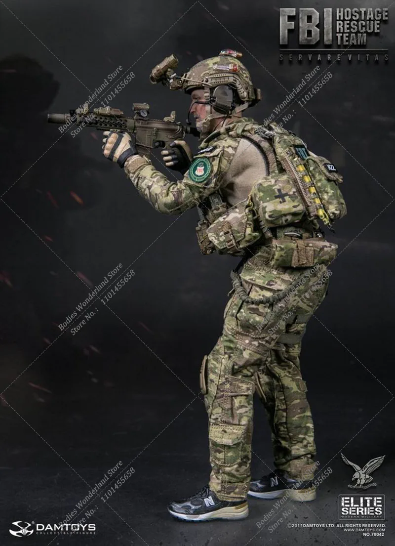 DAMTOYS DAM 78042 1/6 Scale Male Solider FBI HRT Detective Hostage Rescue Team Servarevitas Full Set 12'' Moveable Action Figure