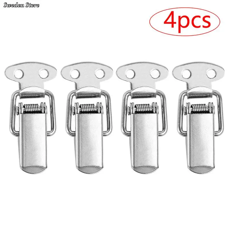 Mini Stainless Steel Cabinet Boxes Spring Loaded Latch Catch Toggle Clamp Hasp Lock For Chest Box Gift Suitcase Case Wholesale