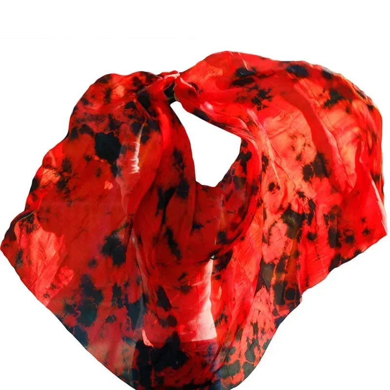 New 100%Veil Light Silk Belly Dance Hand Thrown Scarf Shawl Veil Silk 200cm 250cm 270cm Kid Adult Stage Performance