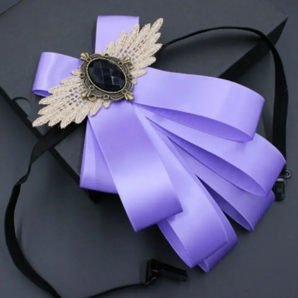 Fashion Faux Stone Men's Suit Lapel Flowers Alloy Polyester Bow Tie Necktie Neck Decoration Compere