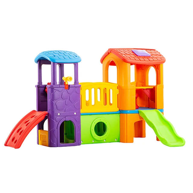 Outdoor Kids Playhouse with Slide Indoor Multi-function Playground for Children