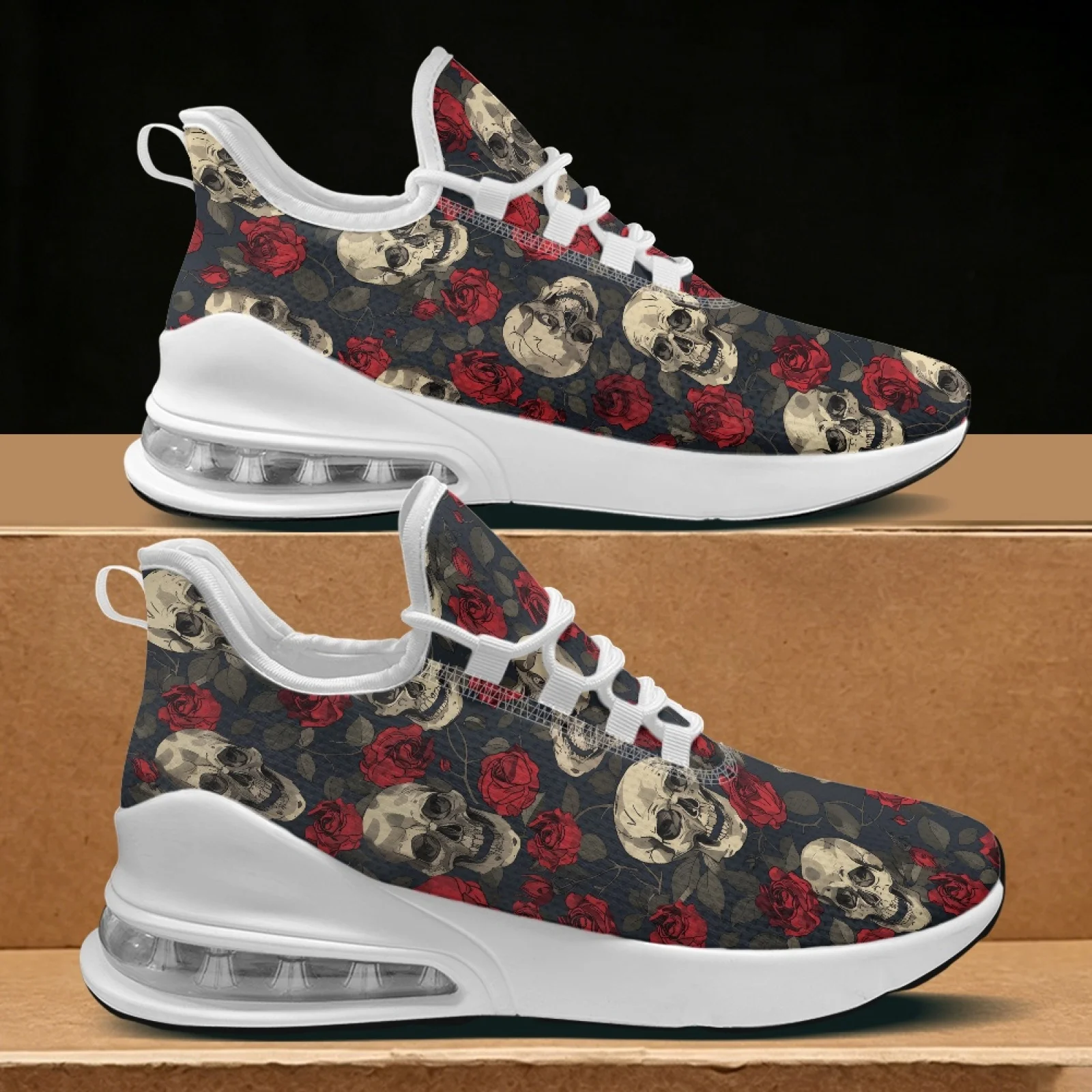 PENSTROLL Skull and Rose Nurse Snakers Women's Mesh Sneakers Oxfords for Womens, Comfortable Low-Top Casual Running Shoes - view 2