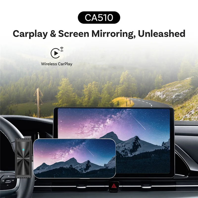 B49C Wireless Carplay Adapter Dual System Mirroring FOTA Online Upgrade Car Box Wired To Wireless