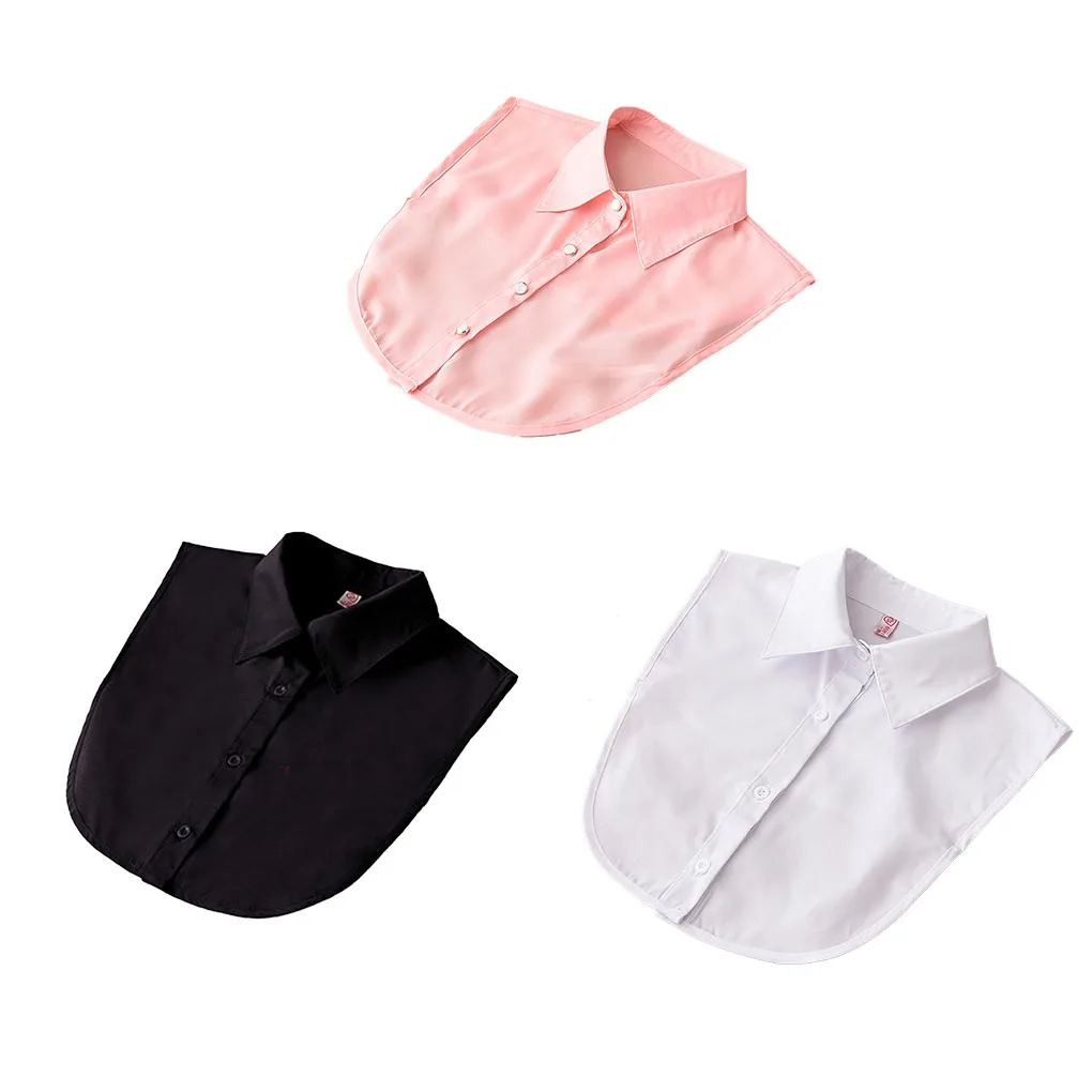 3pcs Fake Collar Solid Pink Black Dickey Tops Minimalist Shirt Half False Attractive Dressing Part Women Daily Commute