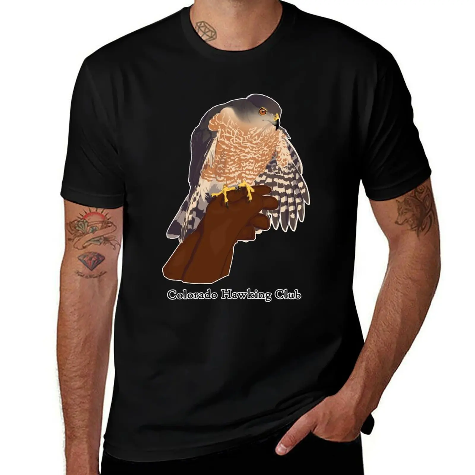 

CHC Cooper's Hawk Back T-Shirt Casual Daily Wear Short Sleeve Top