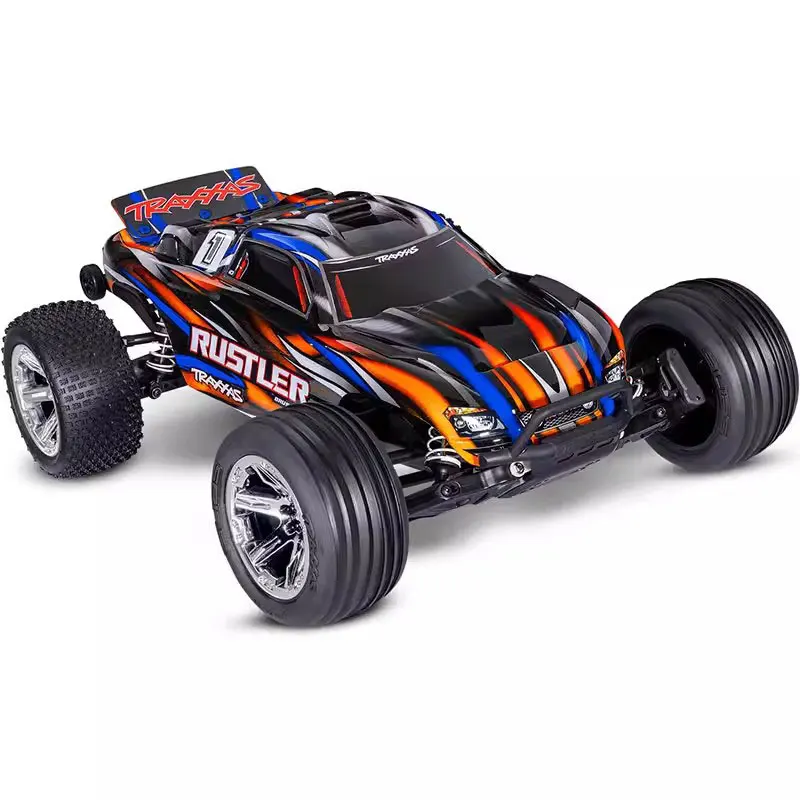 

TRAXXAS новый электрический внедорожник Rustler с дистанционным управлением 1/10, бесщеточный двухколесный привод BL-2S # 37354-4 имитация подарка