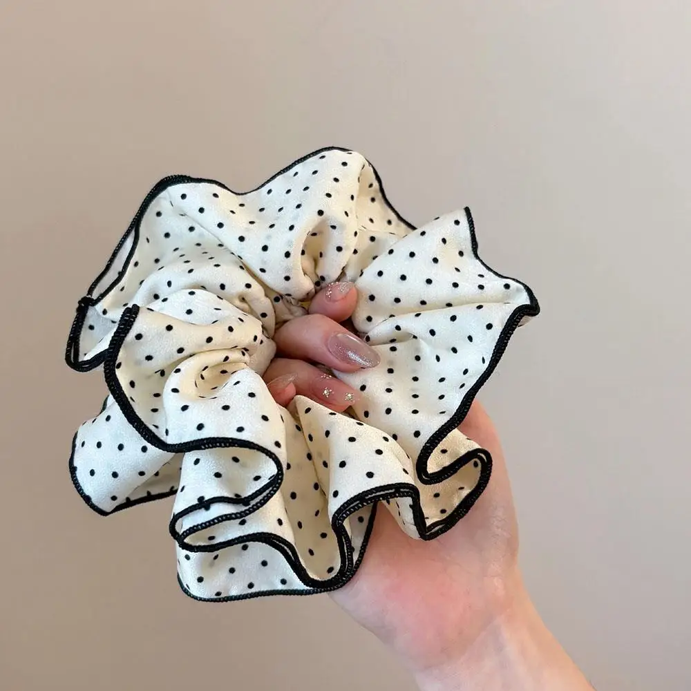 

Vintage Polka Dot Ruffles Hair Scrunchies Headbands for Womens Girls Hair Ties Oversized Elastic Hair Bands Hair Accessories