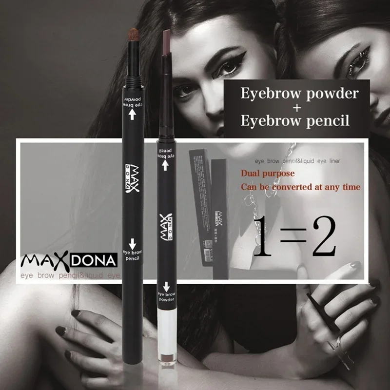 Trucco alla moda di alta qualità Matita per sopracciglia Eyeliner per sopracciglia impermeabile Penna per sopracciglia con strumento cosmetico per trucco in polvere