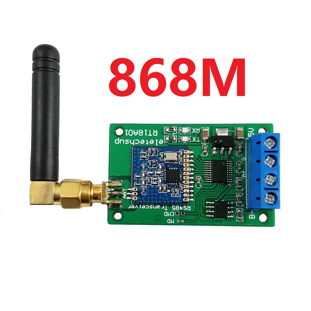 RS485 Transceiver Wireless Repeater RT18A01 485 Master-slave Control 433M 868M FSK Uhf Module for PTZ Camera PLC Modbus RTU 2PCS