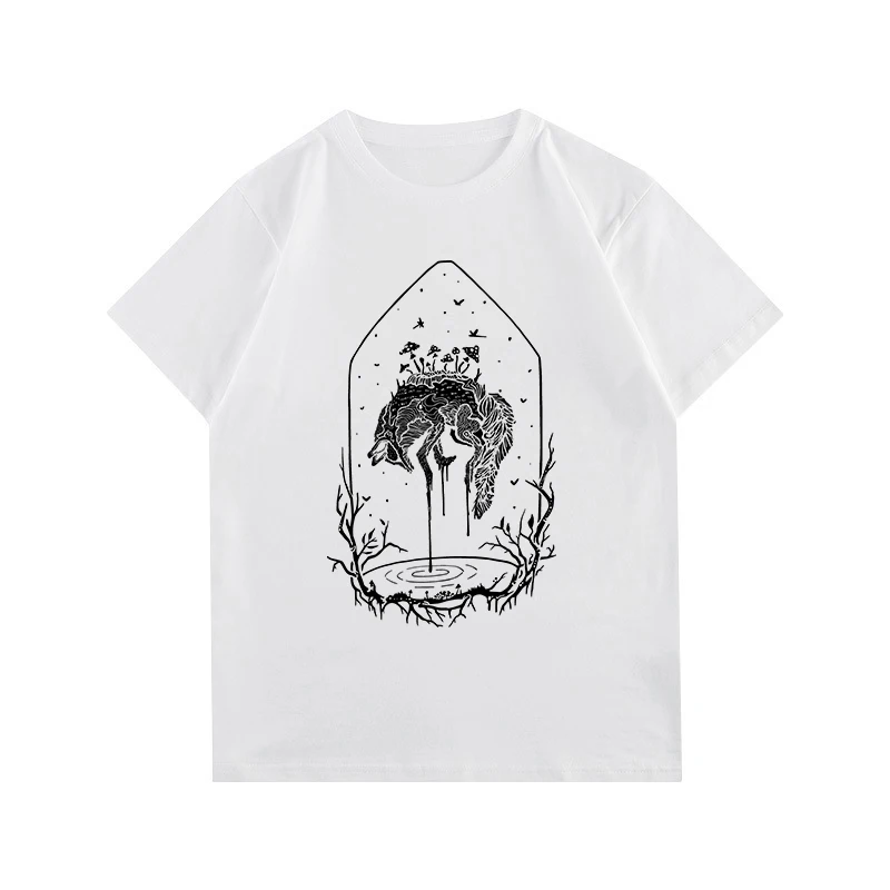 

Women's Gothic Creative Art Pattern Print T-Shirt Loose and Versatile Round Neck Short Sleeve Top Hip Hop Streetwear Y2K Fashion