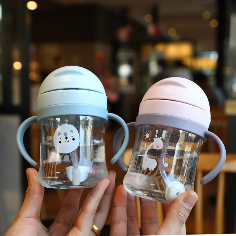 250ml Baby Feeding Cup with Straw Children Learn Feeding Drinking Bottle Kids Training Sippy Cup Drinware