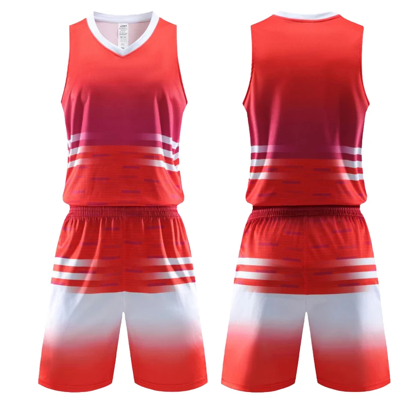 Adult Kids Basketball Jersey Set Child Men Blank Basketball Uniforms Goal Throw Training Vest Double Pocket Shorts Sports Suit