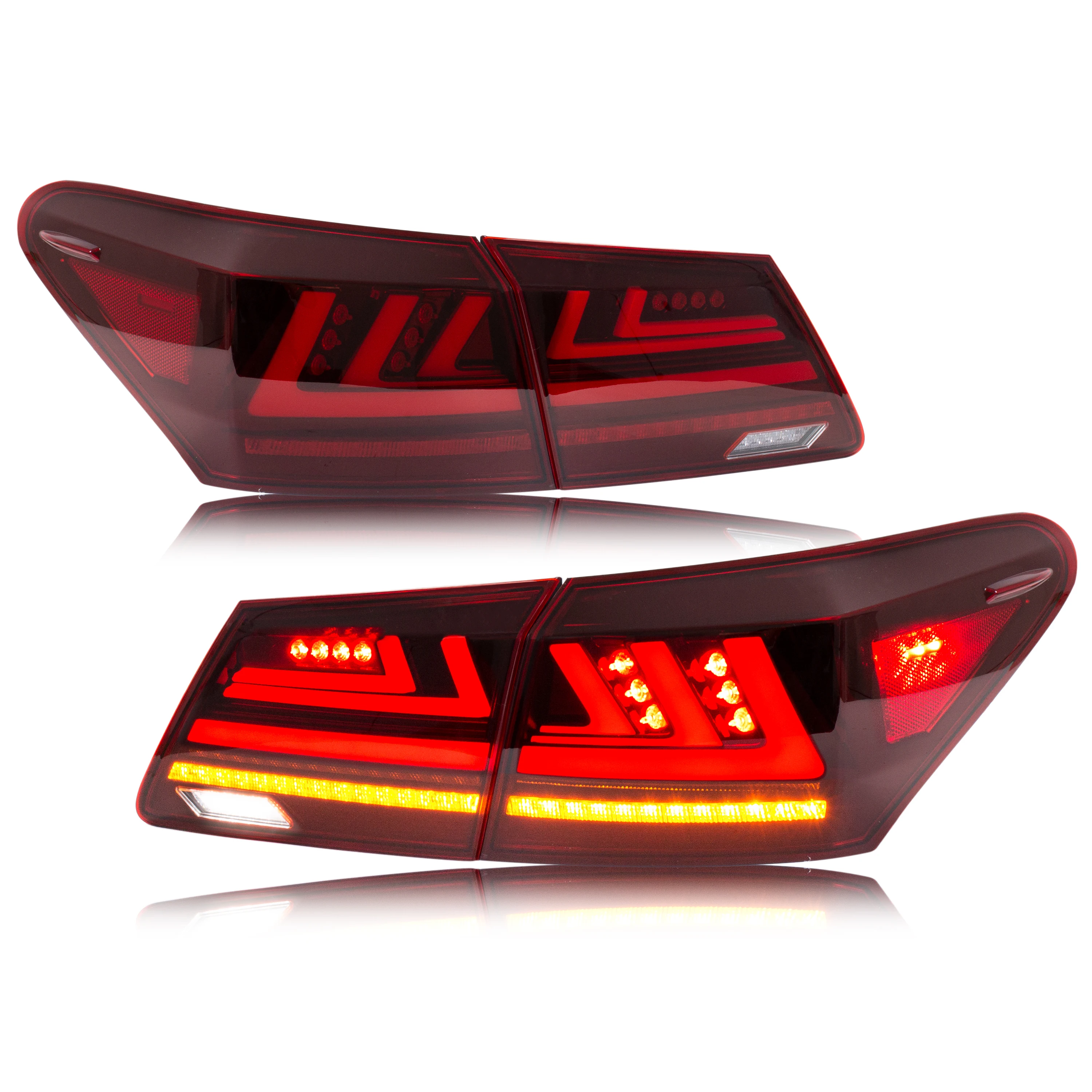 

LED Tail Lights For Lexus ES350 ES300H 2007-2012 With Sequential Indicator Rear Lamp Assembly (RED）