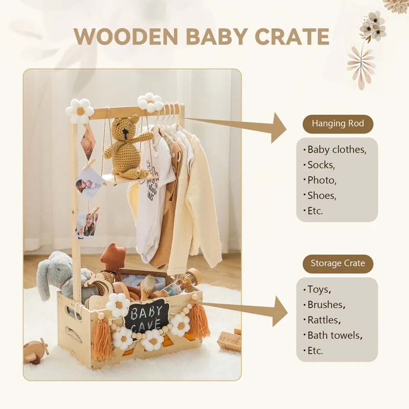 The Baby\'s Room Decorated With Furniture Baby Birthday Party Decorations Wooden Storage Basket DIY Baby Photography Accessories