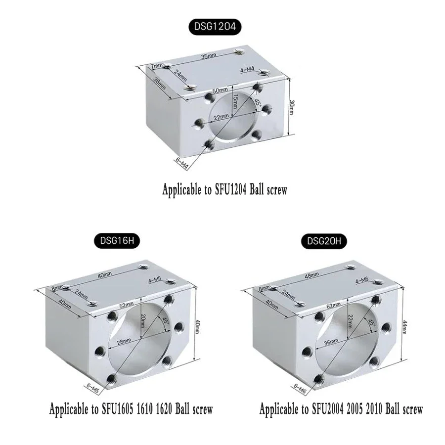 Imagem -05 - Kit de Parafuso de Esferas com Suporte Sfu1204 1605 1610 Blocos com Acoplador de mm bk Bf10 12 Pcs Guias Lineares Pcs Hgh15ca Hgh20ca