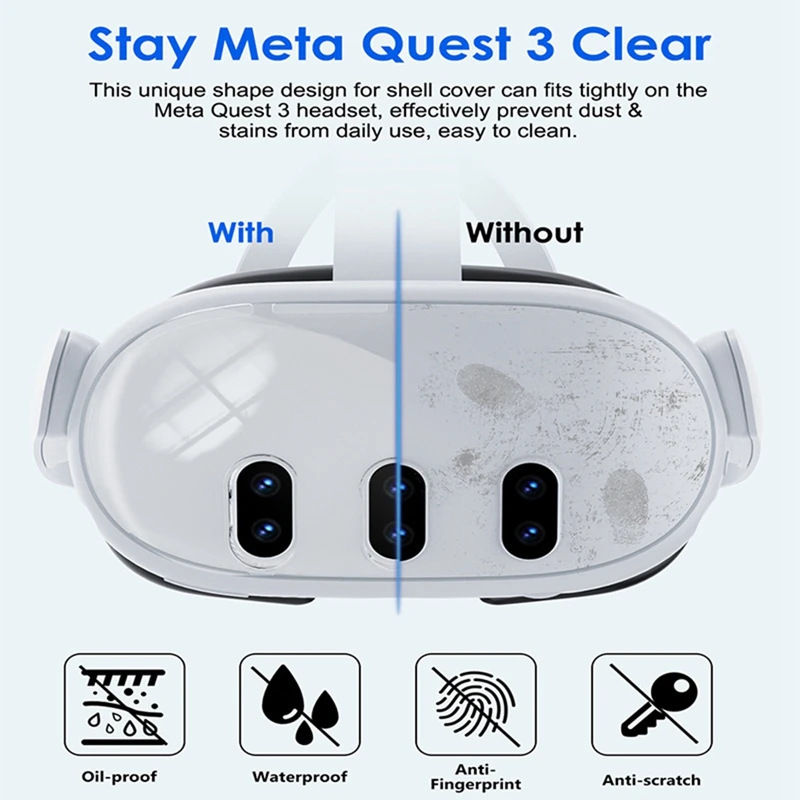 غطاء عدسة علبة كريستال غشاء مقسى ، غطاء هزاز قوي ، ملحقات الواقع الافتراضي أجزاء لسماعة الرأس ميتا كويست 3 ، مضيف Q 3
