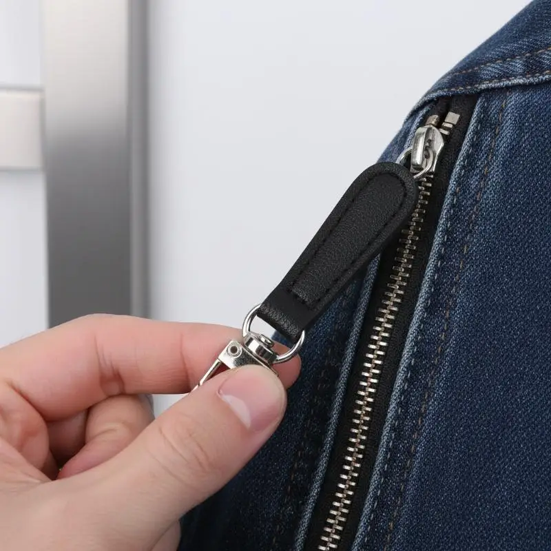 4pcs PU Leather Zipper Pull Replacement, Pull Zipper Tabs Fasteners For Bags Luggage Purses Backpacks