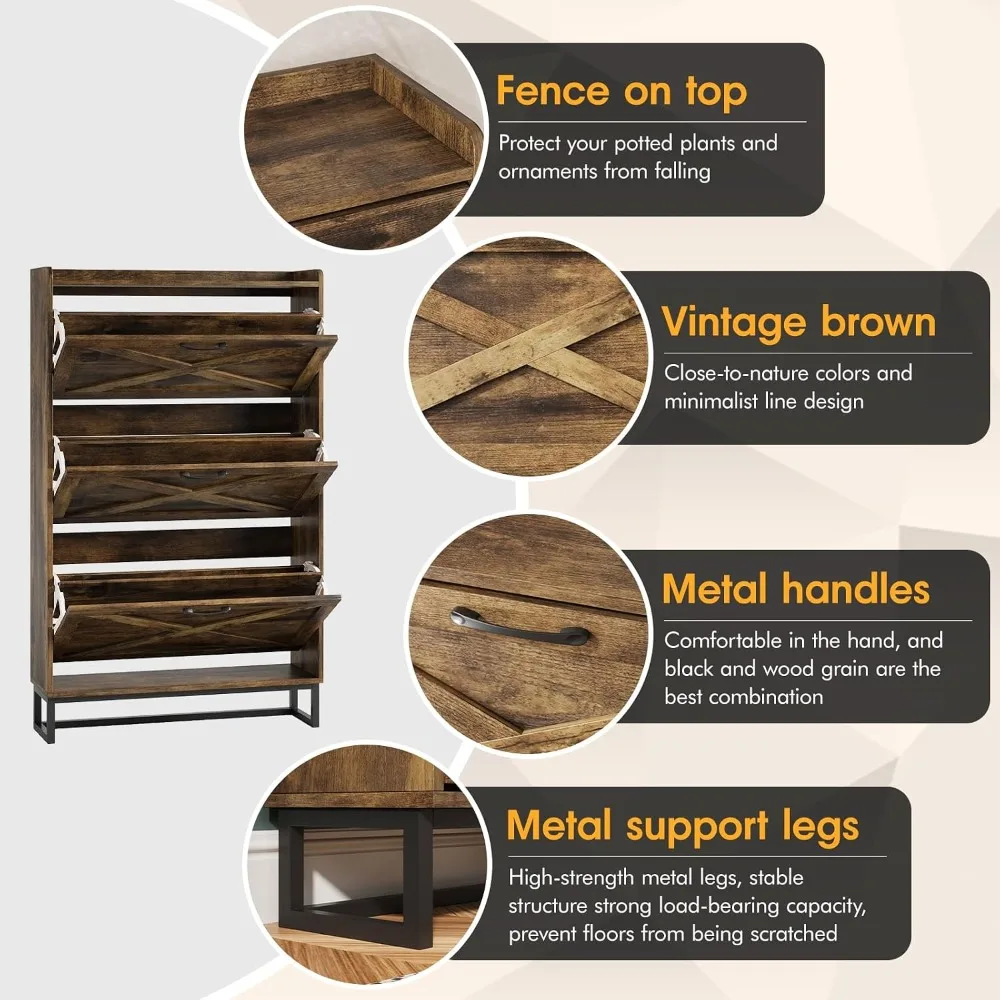 3-Drawer Shoe Cabinet 4