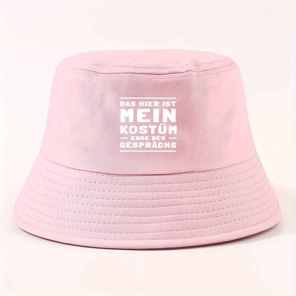 1pc Text, German, Bold Four Seasons Outdoor Sun Hat for And, Neutral Breathable Fisherman Hat, Sun Hat for Women, Summer Fashion