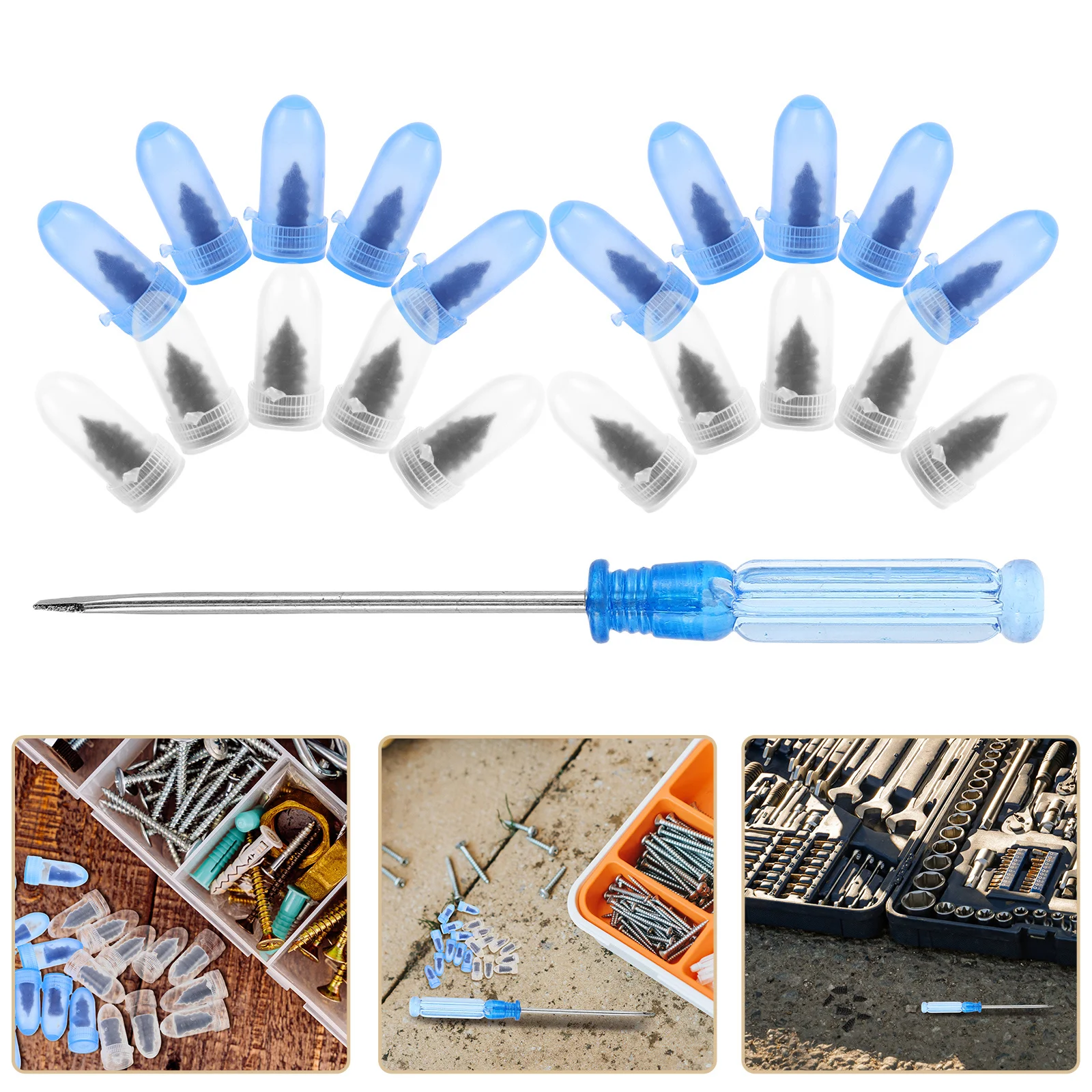 

1Set Tire Repair Screw Plugs Kit Quick Easy Fix Rubber Nails Heavy Duty Professional Safety Seal Tools Tire Repair Nail Plugs