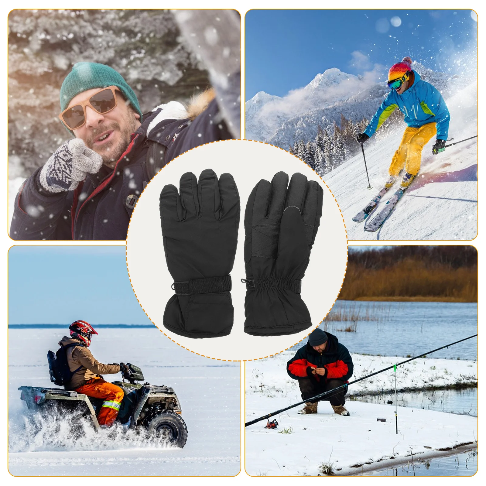 

Powered Heated Gloves Large Waterproof Insulated Warm Thermal Electric Heating Gloves for Winter Outdoor Camping Hiking