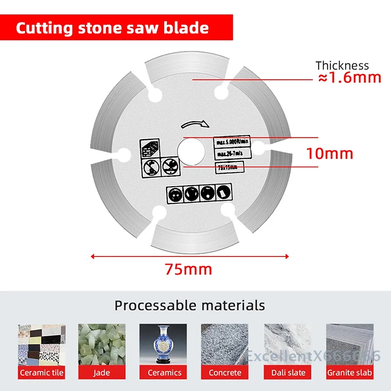 75mm Diamond Cutting Blad Ceramic Concrete Marble Cutting For Angle Grinder 3  Stone Cutting Disc Mini Saw Blade