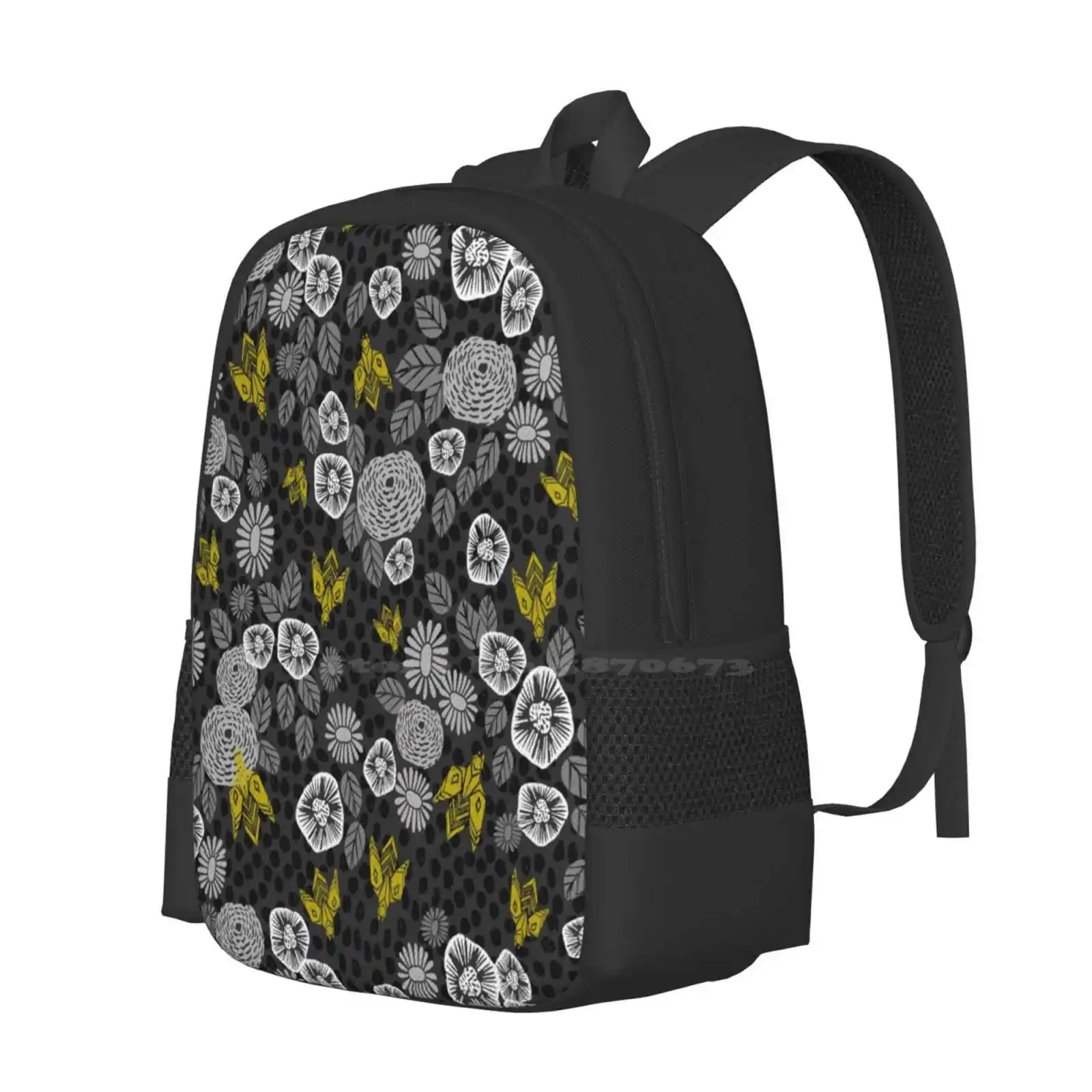 Bee Garden By Andrea Lauren Hot Sale Schoolbag Backpack Fashion Bags Bee Floral Block Pattern