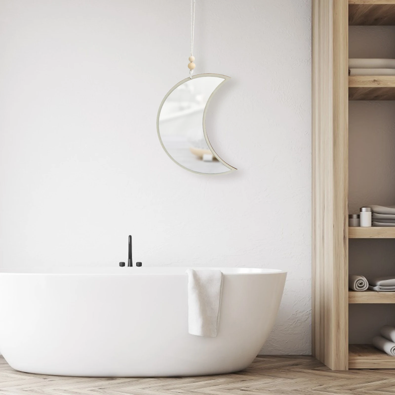 

Wooden Mirror Hanging Decor Creative Acrylic Moon Pendant Home Party Festival Decoration Moon Hanging Decor Mirror Pendant