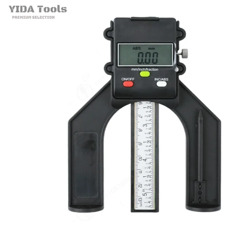 High Precision Digital Depth Caliper 0-80mm Electronic Depth Gauge for Woodworking Table Saw Hole Depth Measurement