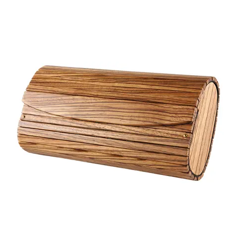 Nilerun Brand Old Fashion Unique Real Natural Stripes Zebrawood Wooden Hard Solid Zebra Wood Hand Made Purse Evening Clutch Bag