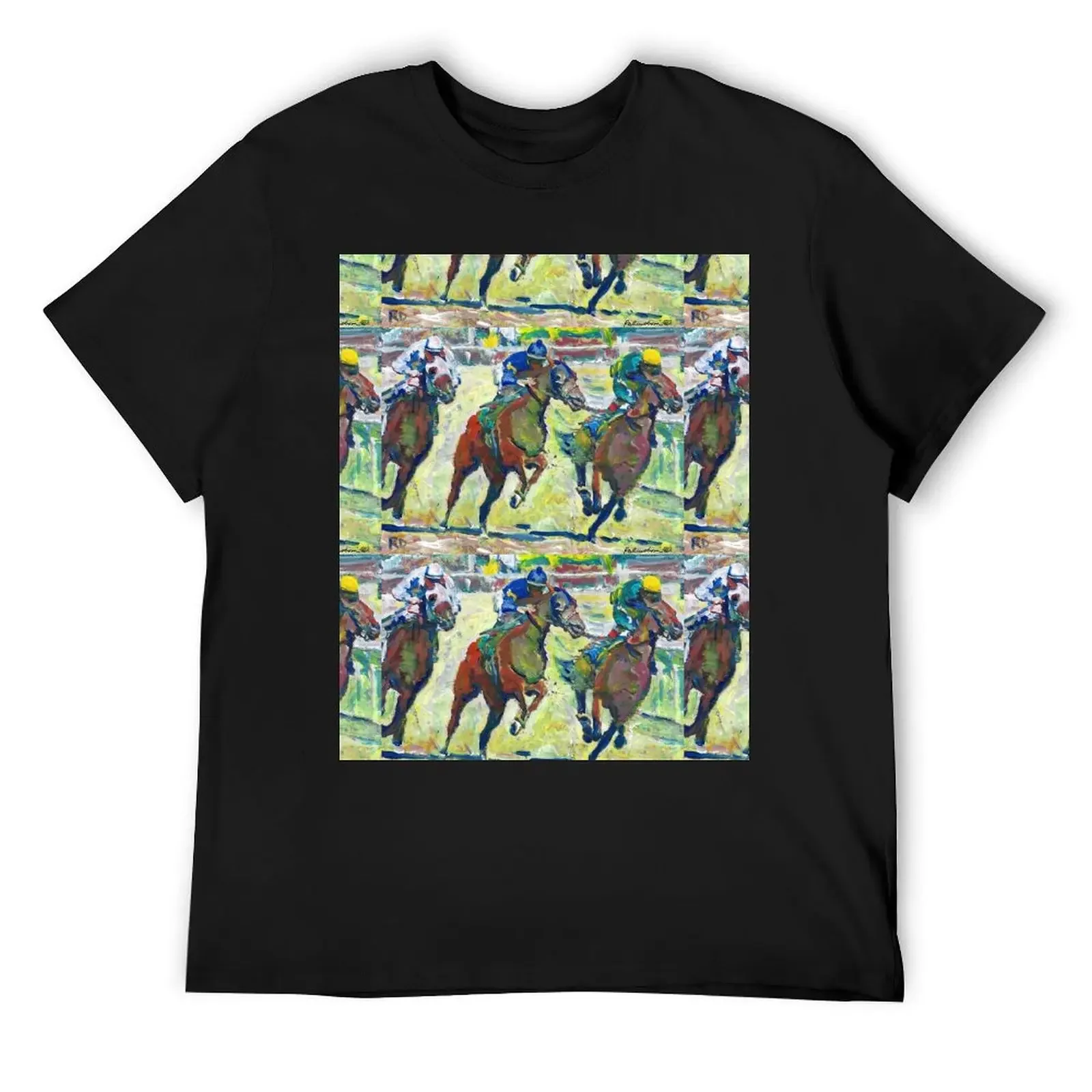 At The Horse Races, Horse Picture T-Shirt cotton graphic tees custom shirt man clothes men t shirts high quality