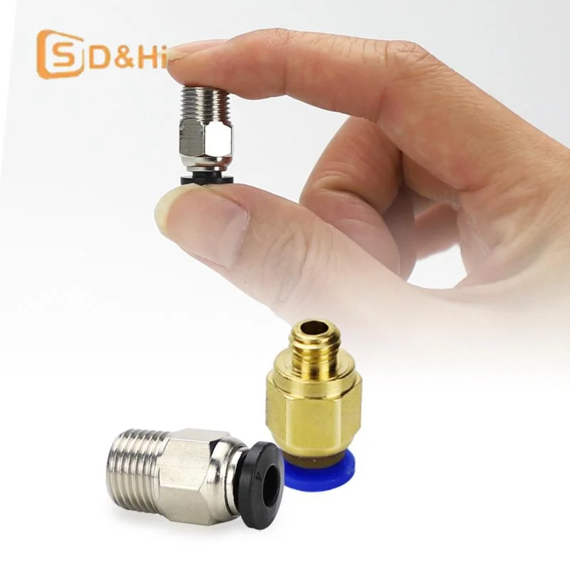 

6 шт./компл., 1 м трубка из ПТФЭ 2*4 мм PC4-01 PC4-M6, пневматический разъем, детали 3D-принтера для экструдера Боудена Creality Ender 3 1,75 мм